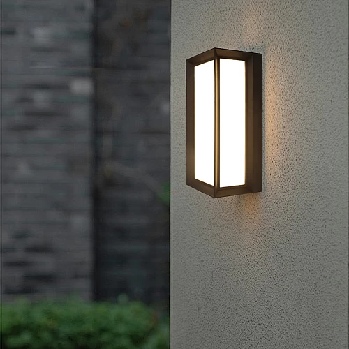 اضاءة جدارية وكشاف بوابة لون اصفر ثلجي مستطيل 3 جه...