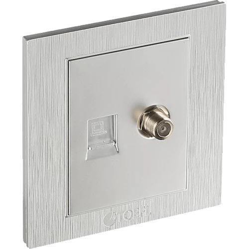 فيش منفذ كمبيوتر مع دش لون فضي