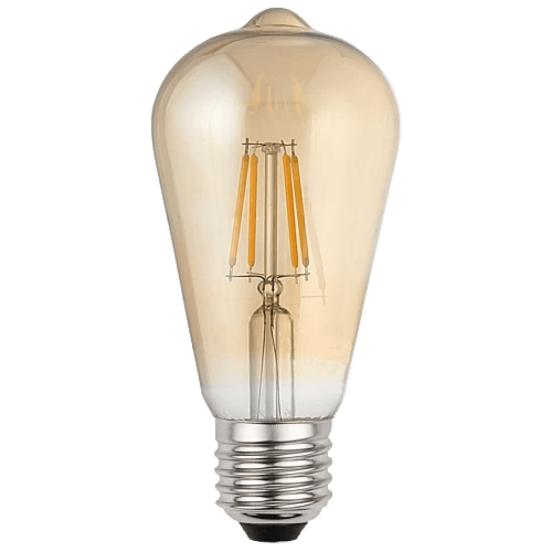 لمبة زجاج لون الانارة اصفر مع ذهبي شكل كمثرى القدر...