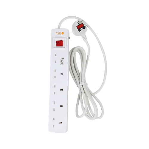 توصيلة 5 مداخل افياش طول السلك 3 متر لون الغطاء اب...