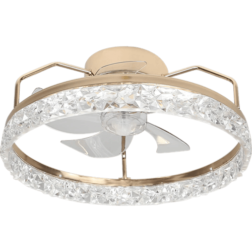 نجف مروحة ذهبي لون الانارة 3 اضاءات 36 واط مقاس 50...