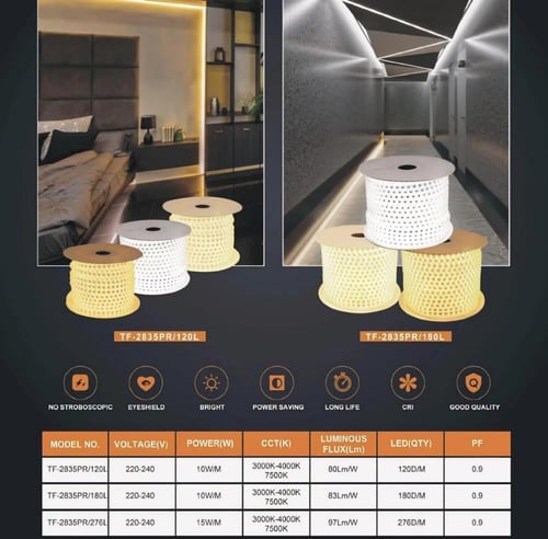 إضاءة مخفية جبس بورد ستريب لايت لون شمسي كريمي 180...