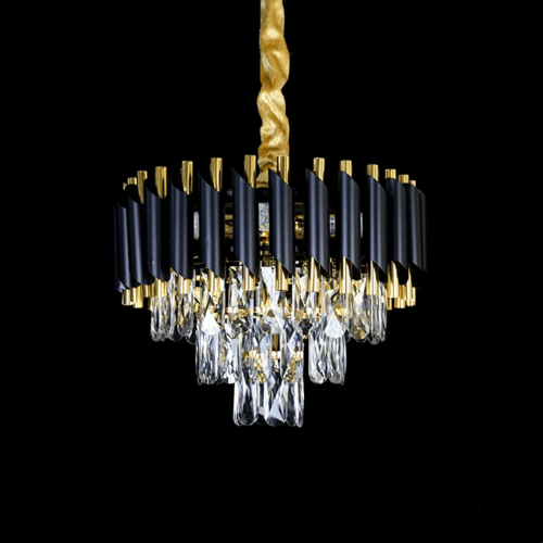 ثريا اسود مع ذهبي E14 قطر 40 سم