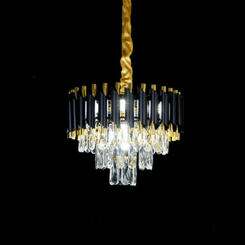 ثريا اسود مع ذهبي E14 قطر 40 سم