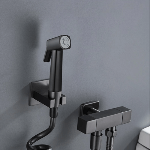 شطاف مع هوز ستيل 120 سم دائري اسود