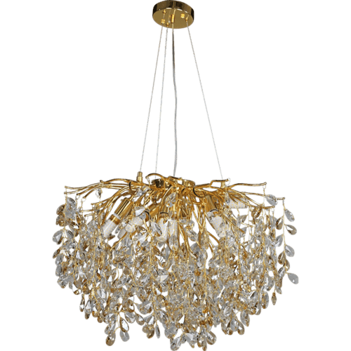 ثريا مودرن قطر 60 ذهبي مع عسلي مع شفاف E14*10L سم