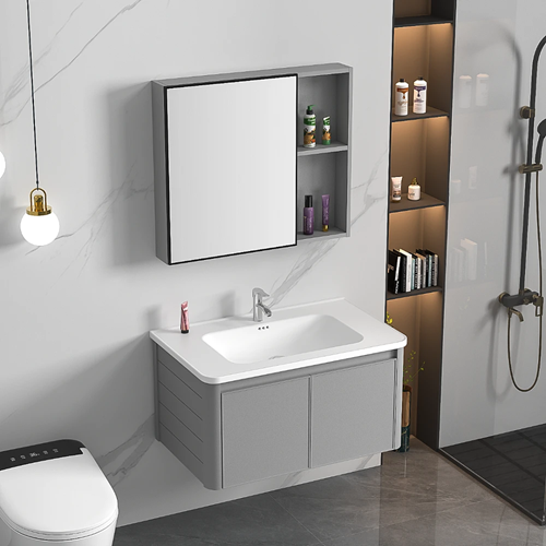 مغسلة مع صيدلية كاربون فايبر مع المنيوم رمادي قطعت...