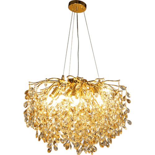 ثريا مودرن قطر 60 ذهبي مع عسلي مع شفاف E14*10L سم