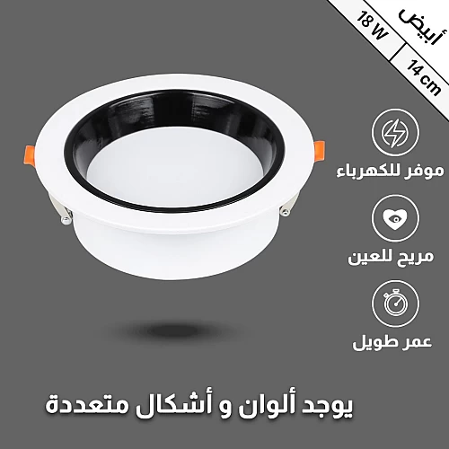 كشاف بنل مثلج مانع توهج 14 سم لون الانارة ابيض 18...