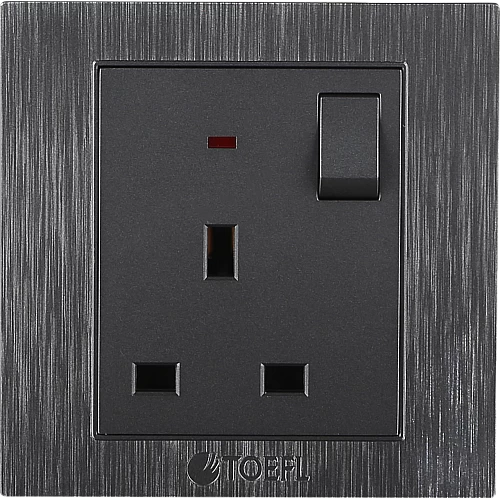 فيش ثلاثي مع مفتاح 13 امبير لون جرافيت