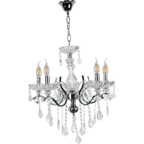 نجف مودرن شمعدان كرستالات براق جرم فضي مع شفاف قاع...