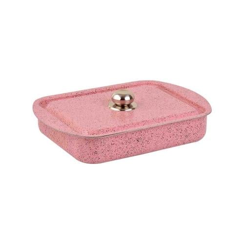 صينية فرن نيوفلون جرانيت روزا مستطيلة 25 بغطاء