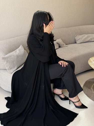 عبايه كريب بلقيس دبل كلوش هاري شغل يد
