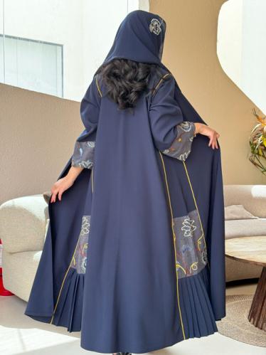 عبايه كريب كحلي قصه استريت تطريز على العبايه & الط...