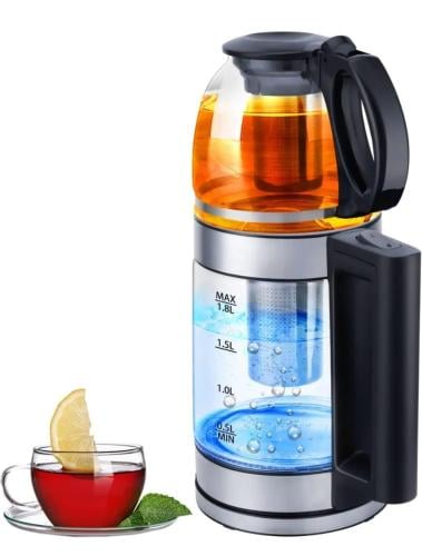 غلاية زجاجية مع ابريق شاهي