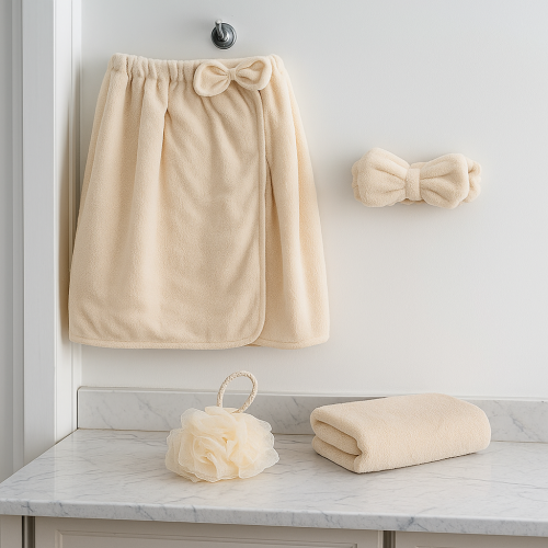 طقم مناشف حمام نسائية من الألياف الدقيقة الماصة 4...