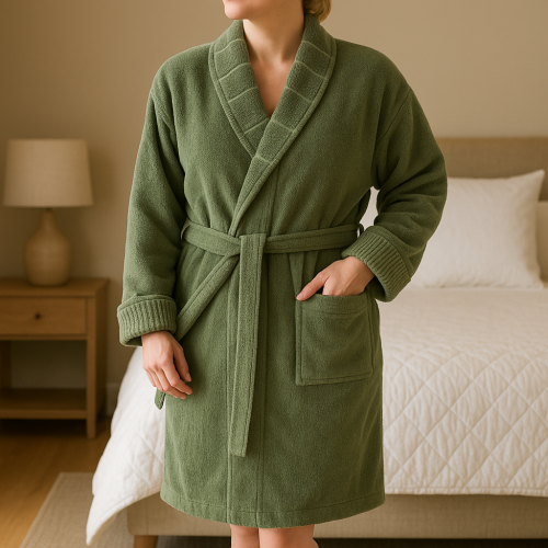 روب استحمام أنيق باللون الأخضر