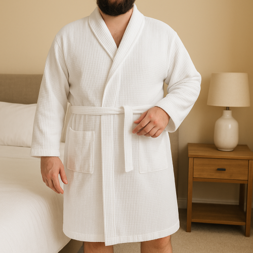 روب رجالي فندقي بلون أبيض