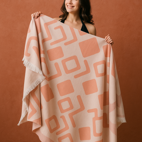 منشفة للبحر باللون الوردي