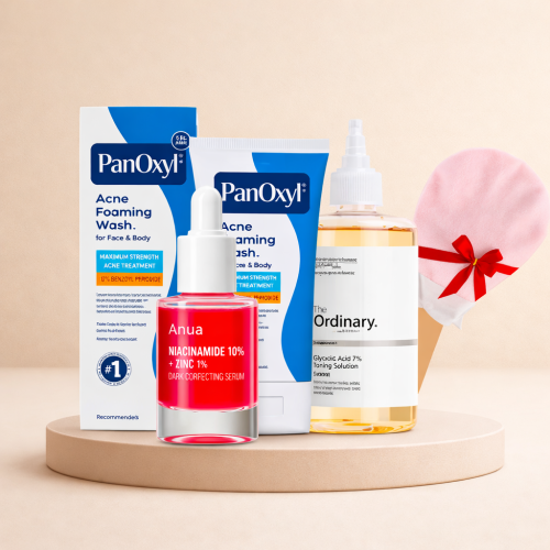 مجموعة تصحيح البشرة والتقشير – PanOxyl 10 + سيروم...