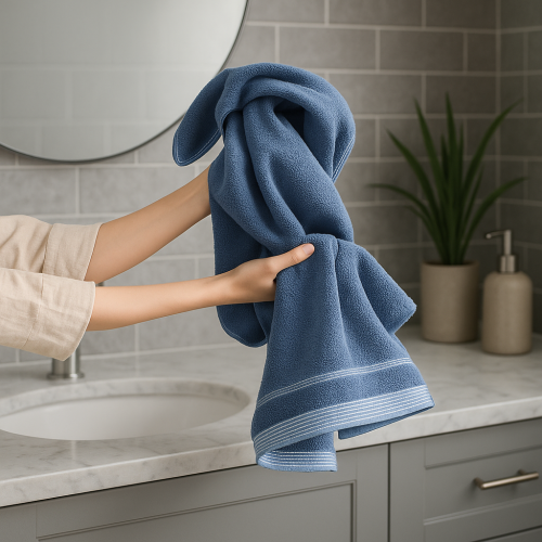 منشفة راقية باللون الأزرق