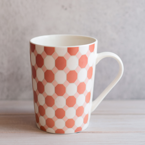 مج قهوة بطبعة مبتكرة بسيطة أبيض/أحمر/وردي