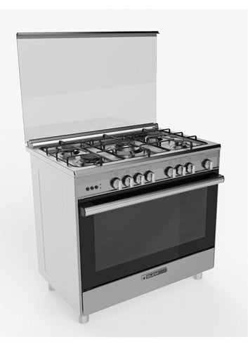 فرن غاز جليم غاز، 60*90 سم، 5 عيون، ستيل، متعدد ال...