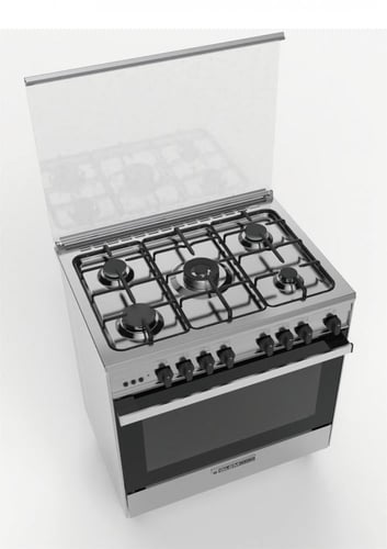 فرن غاز جليم غاز، 60*80 سم، 5 عيون، ستيل، متعدد ال...