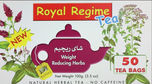 رويال شاي أعشاب طبيعية للتخسيس وحرق الدهون - 50 كي...