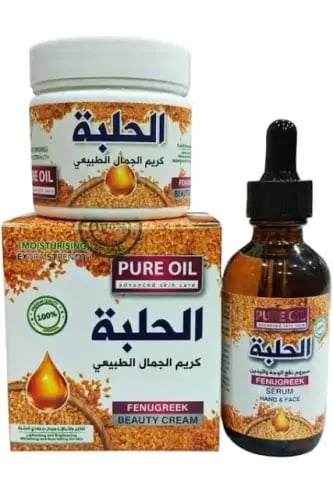 كريم وسيروم الحلبه لتسمين الوجه والخدود 90 متوفر ت...