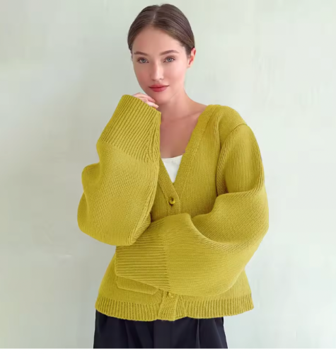 Women's knitted woolen jackets, durable jackets wi...