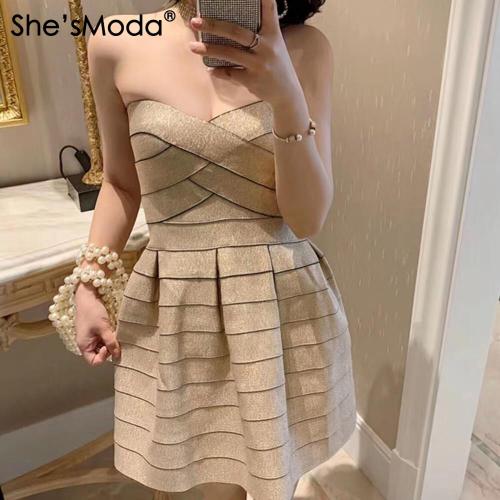 فستان قصير لحفلات الزفاف للنساء من She'sModa 2020...