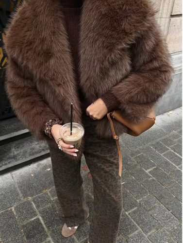 Coats made of synthetic fur, women's jackets with...