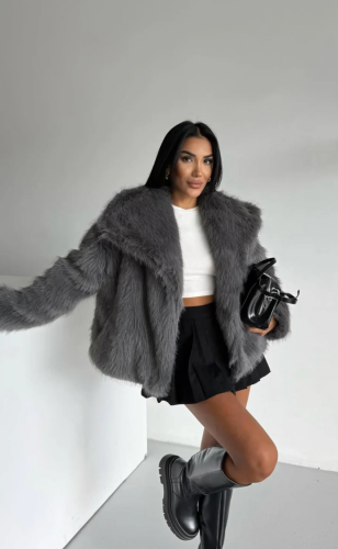 DAME coat with soft texture loose fit