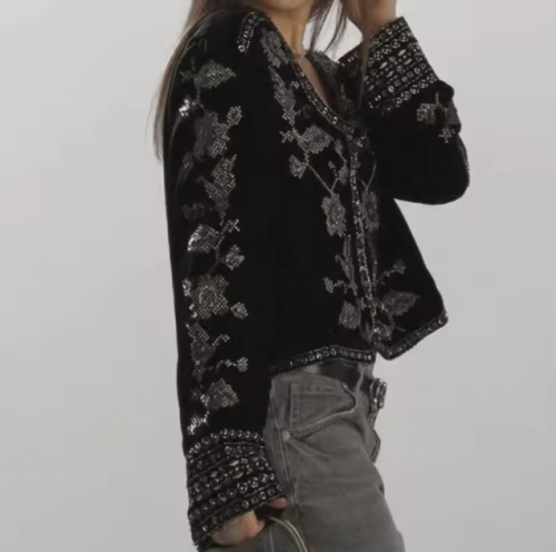 Velvet short jackets winter 2025 new elegant simpl...