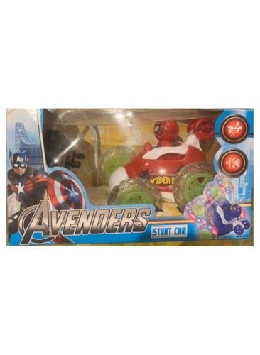 سيارة بهلوانية جديدة احمر اللون مع سائق الرجل العن...