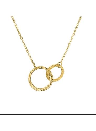 قلادة ذهبية دائرية مقاومة للصدأ للنساء