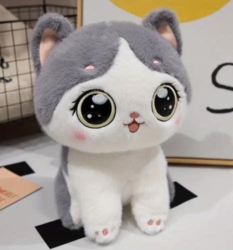 دمية قطة محشوة بالقطن الناعم, هدية مثالية- مقاس 25...