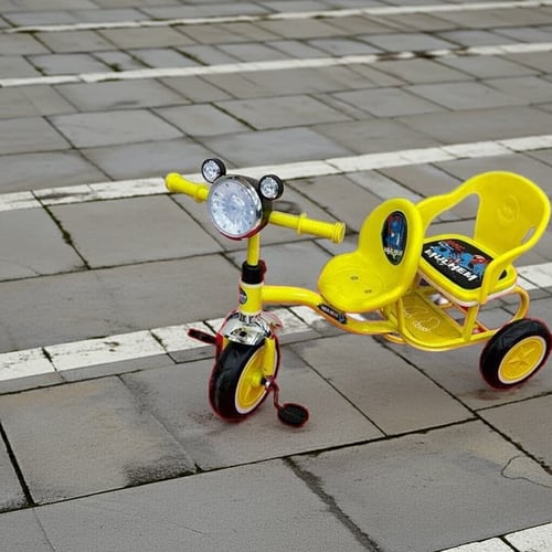 دراجة ثلاثية العجلات للأطفال مع مقعدين - تصميم كرت...