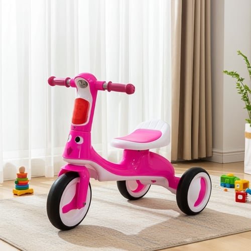 دراجة ثلاثية للأطفال لون وردي – تصميم لطيف وآمن –...