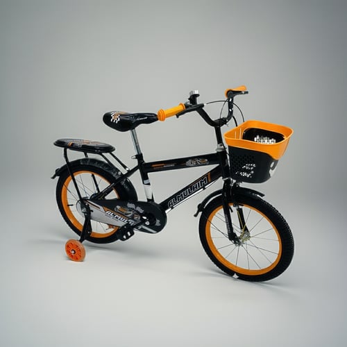 سيكل أطفال أسود وبرتقالي - مقاسات مختلفة