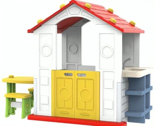 بيت ألعاب أطفال خارجي بلاستيكي مع طاولة ومطبخ جانب...