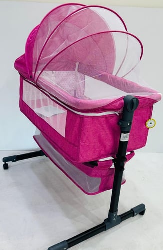 مهد أطفال محمول بمظلة وناموسية – تصميم آمن ومريح ل...