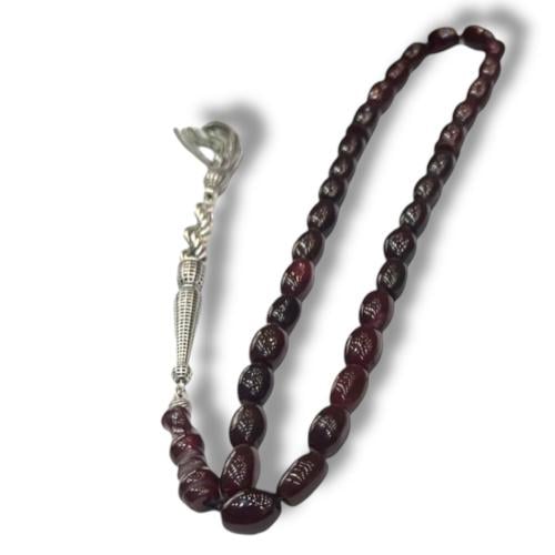 سبحة عقيق يمني كبدي