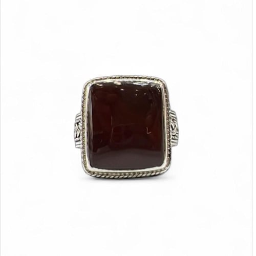 خاتم عقيق يمني كبدي صياغه نجرانية سلك يدوي