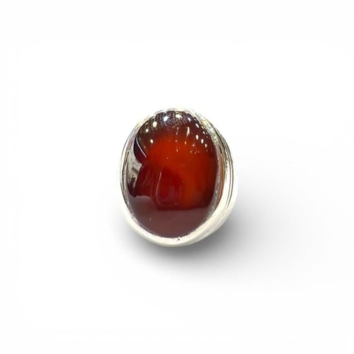 خاتم العقيق الكبدي بصياغة حجازية ملكية