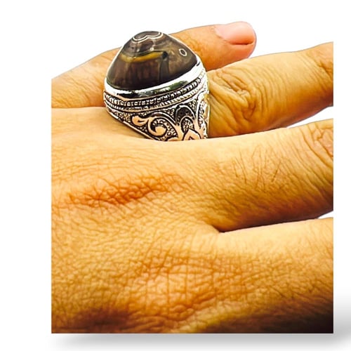 خاتم البرتاش بالعقيق السليماني وبصياغة حجازية برتا...