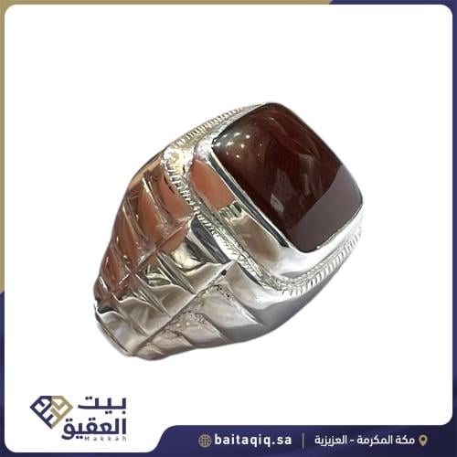 خاتم العقيق اليمني بصياغة يدوي الرولكس فاخرة