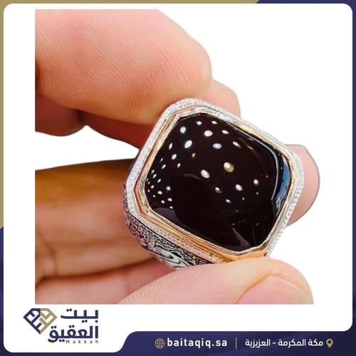 خاتم البرتاش بالعقيق الكبدي صقل احترافي شغل حجازي...