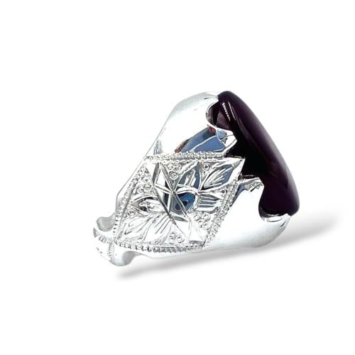 خاتم العقيق الكبدي وبصياغة حجازية 001031